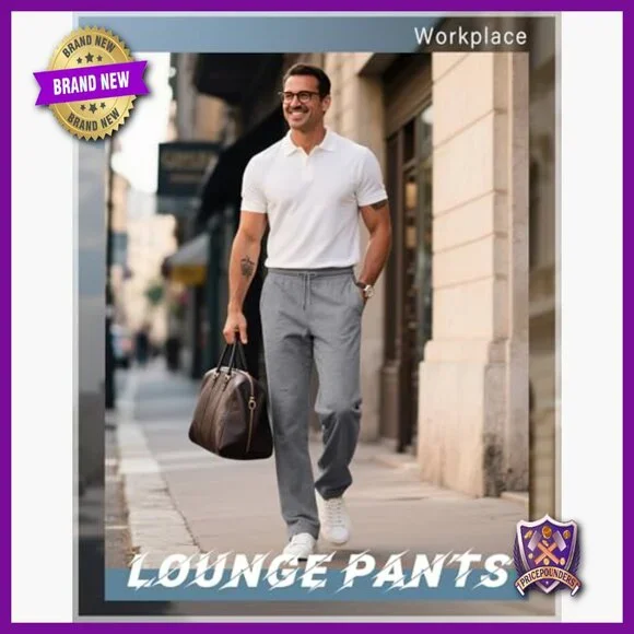 4 Pack Men's Sweatpants Joggers with Pockets Open Bottom Gym Athletic Pants
